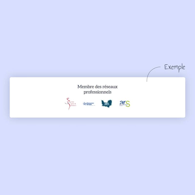 Exemple de section "logos partenaires" pour un site vitrine d'infirmière libérale