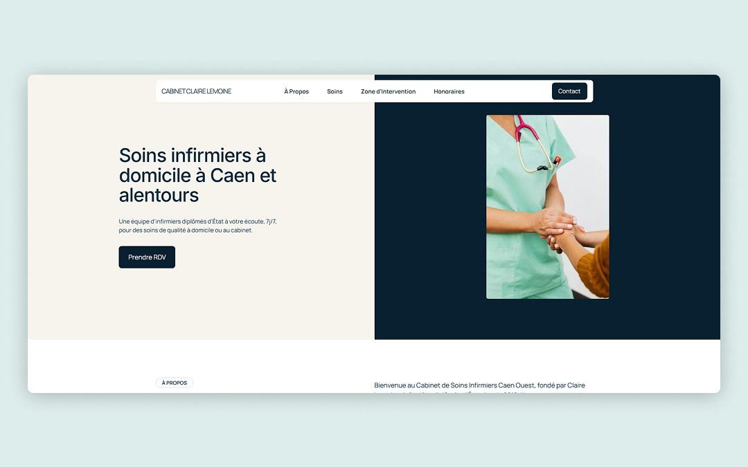 Exemple d'un site internet IDEL' UP pour une infirmière libérale
